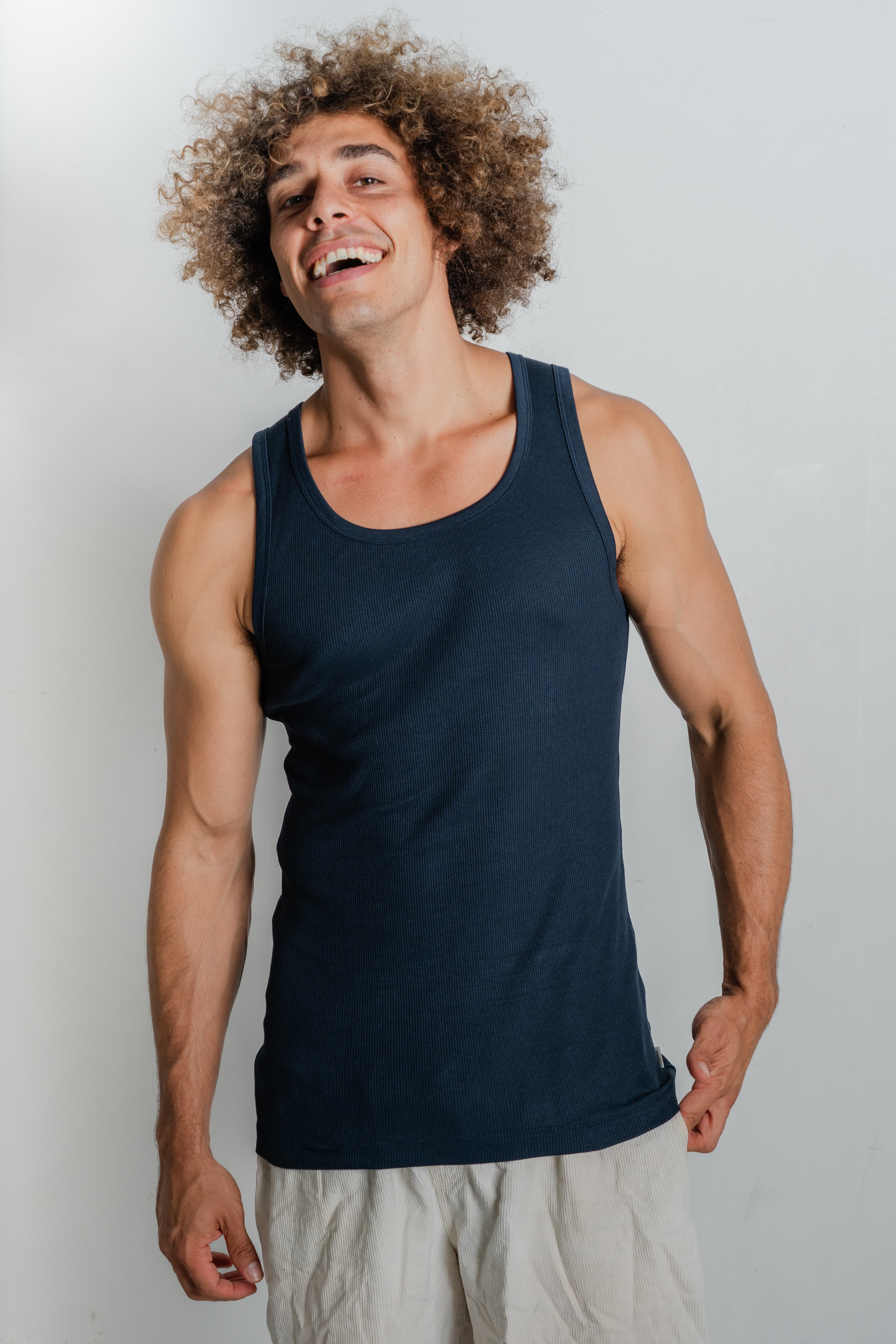Men's Singlet | Navy - Image 4